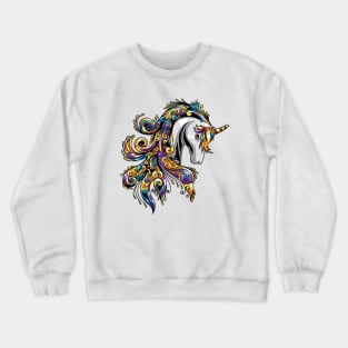 Unicorn Ornament Illustration Crewneck Sweatshirt